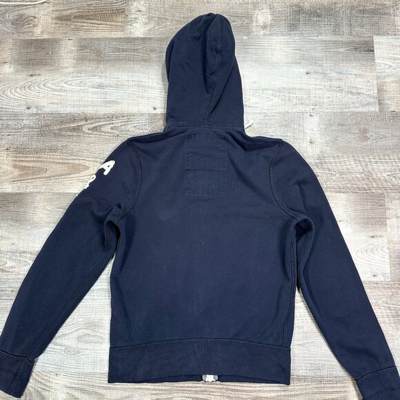 Vintage Y2K Abercrombie & Fitch Muscle Zip Up Navy Hoodie Men's Size Medium - Picture 7 of 9